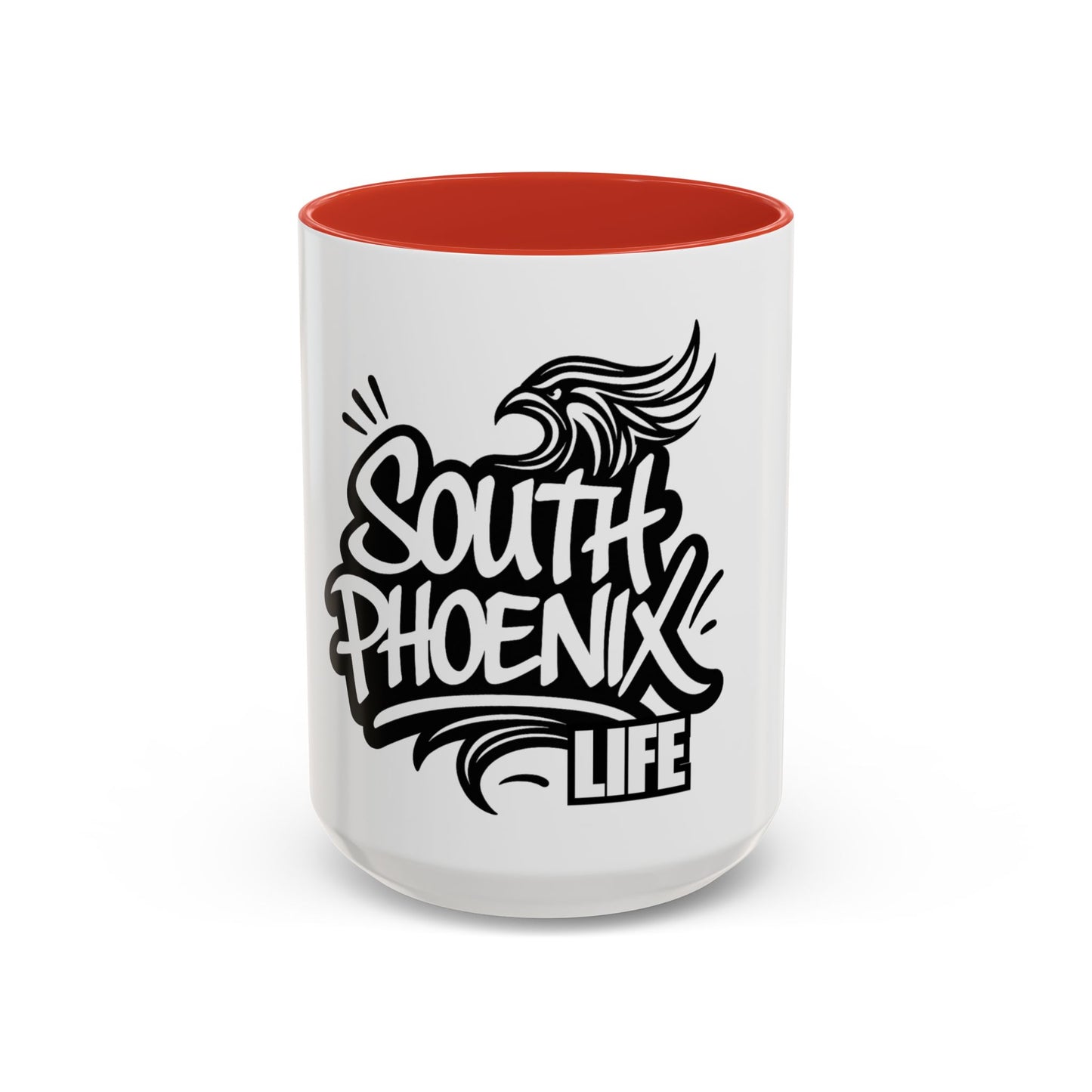 South Phoenix Life Accent Coffee Mug - Unique Gift for Coffee Lovers, Personalized Drinkware, Home Barista, Black & White Design